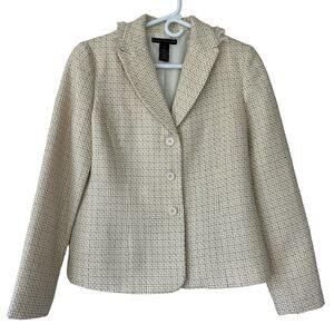Vintage Apostrophe neutral Y2K academia preppy blazer jacket single breasted 8